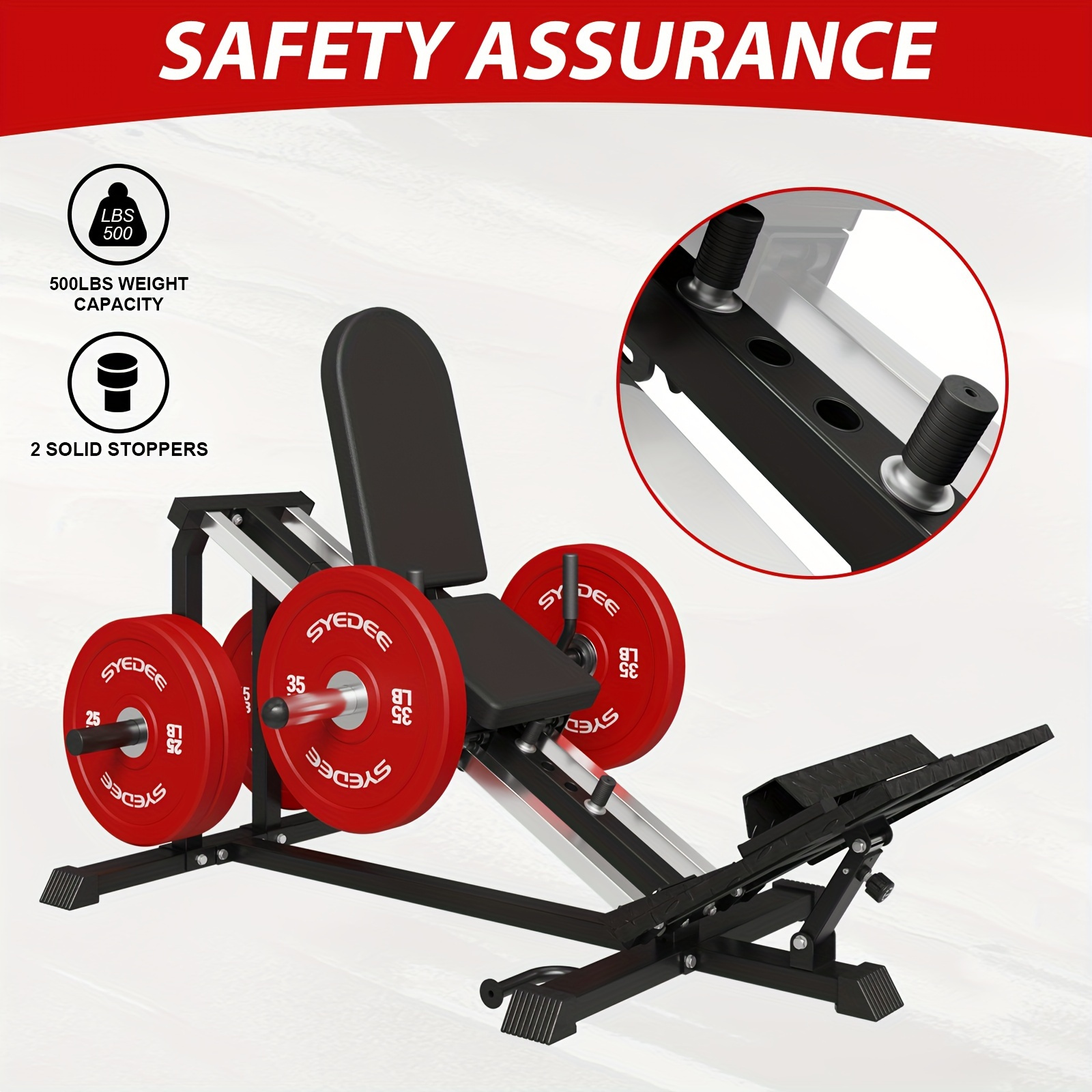 compact leg sled machine leg press machine capacity 900lbs   squat machine combo calf   home gym Product details 1