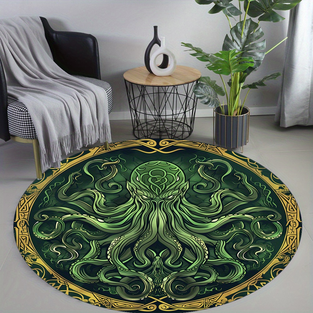 

Cthulhu-inspired Velvet Rug With Tentacles - Non-slip, Soft Polyester Floor Mat For Bedroom & Living Room Decor Rugs For Living Room Rugs For Bedroom