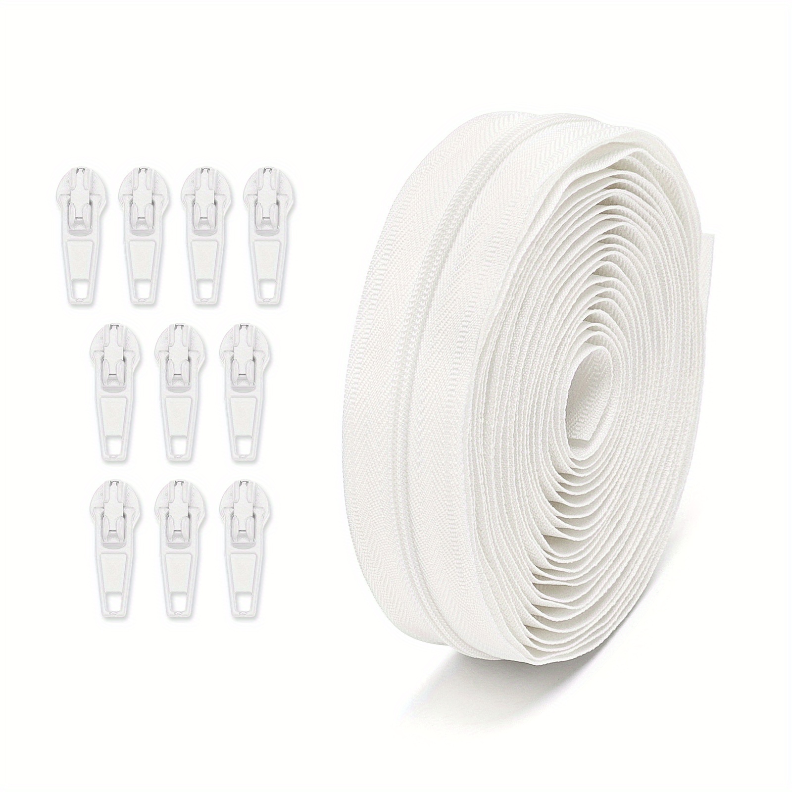 Image of 177-inch Zippers Set, With Ten Locked Metal Zipper Heads Of Color, 3 #zipper Code Pack, . Diy Bags, Clothing, Home Textiles, Etc