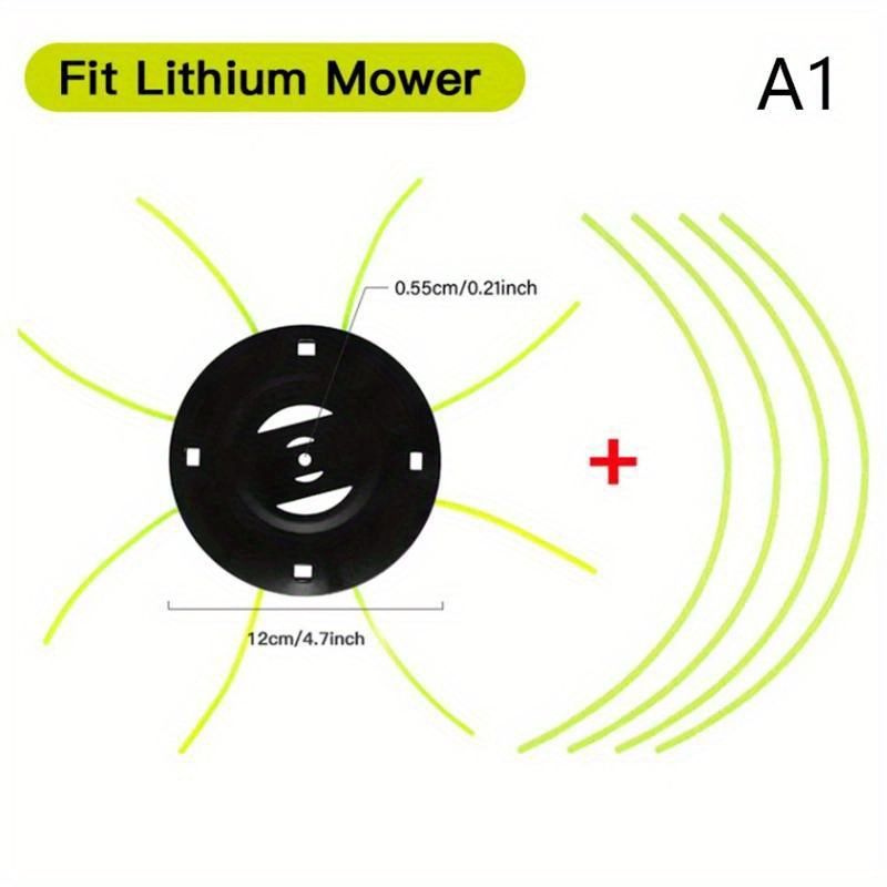 Image of Small Lithium Lawn Mower Grass Head Grass Additions 4-line Steel Lawn Mower Head Replacement For Gas/lithium Grass Trimmer Garden Weed Brush Cutter Parts