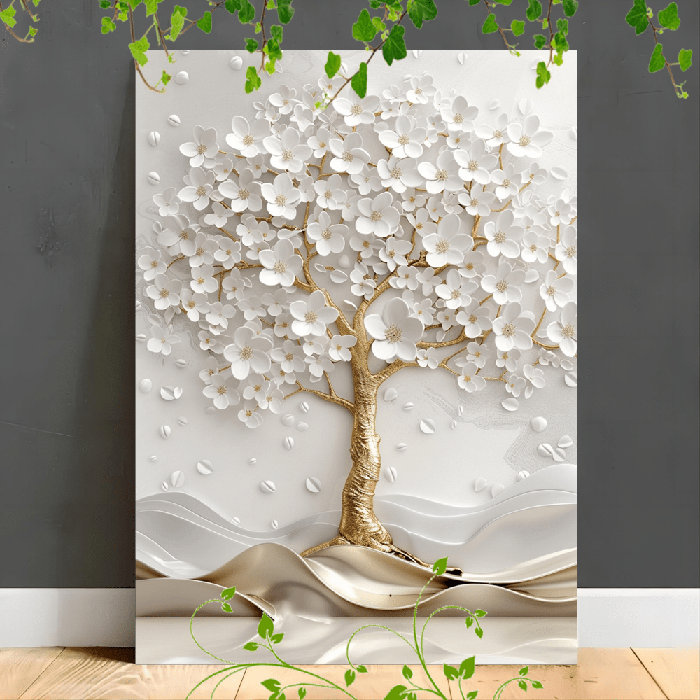 

1pc Wooden Canvas Painting Artwork Very Suitable For Office Room Decoration Suspensibility , White , 3d Effect, Elegant Design, Minimalist Background (1)