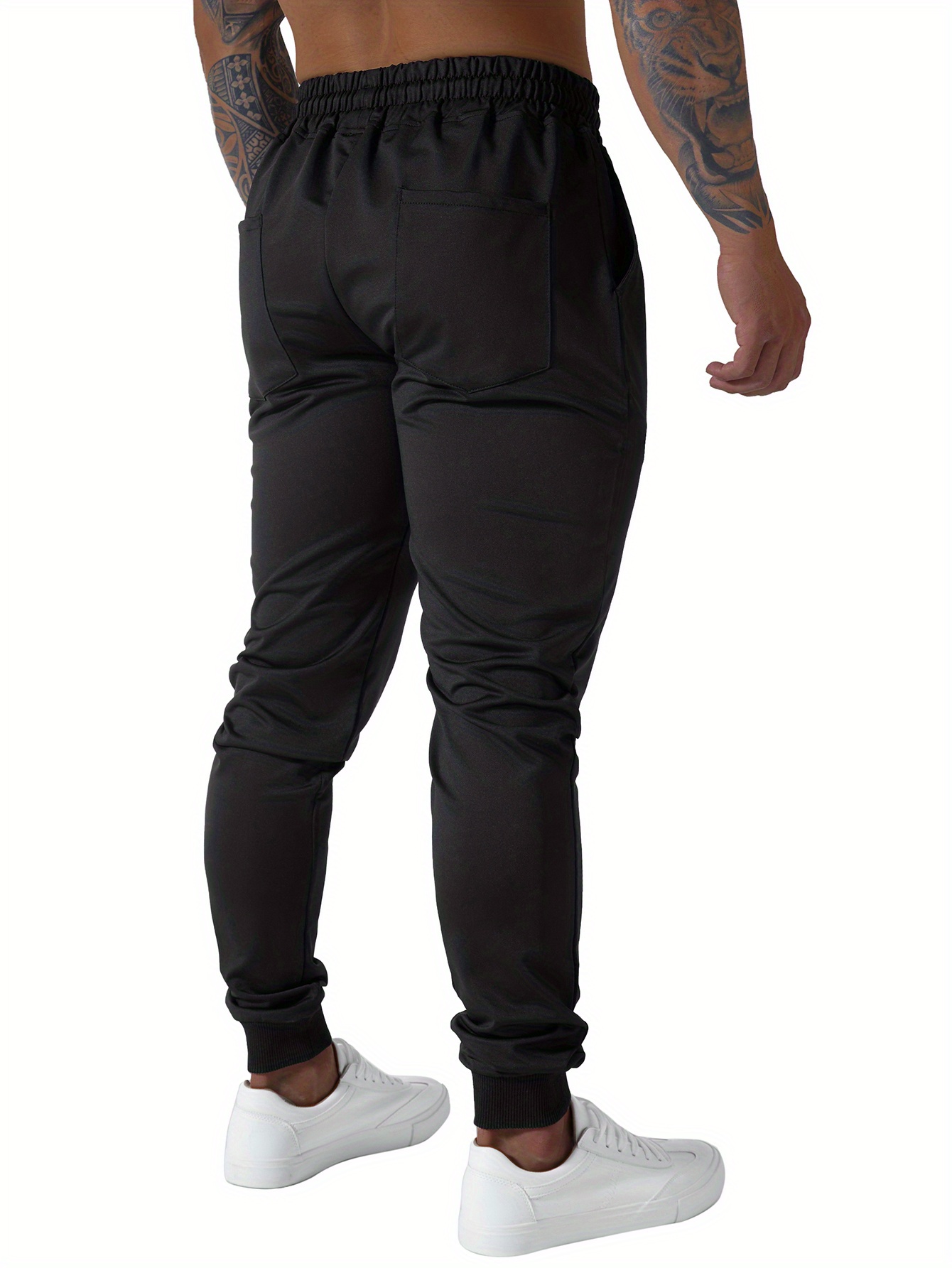 men jogger sweatpants super elastic large side pockets gym Temu