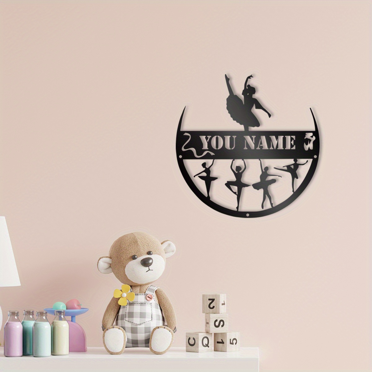 

1pc Custom Modern Dance Metal Led Lights Personalized Girl Ballet Dancing Name Sign Home Decor Dancer Kids Nursery Decoration