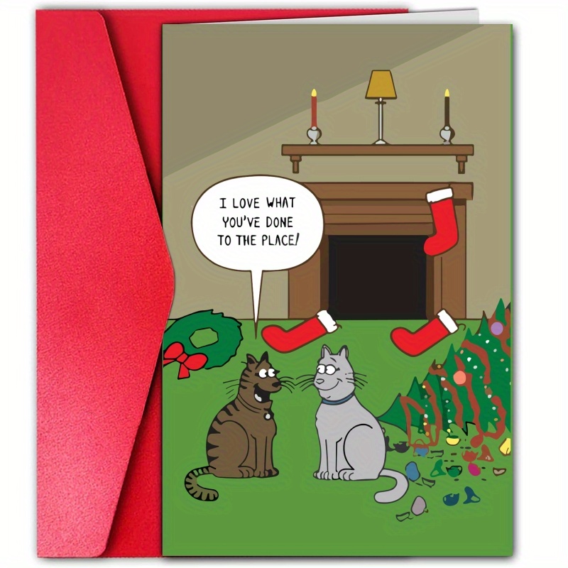 

Unique, Cat & Christmas Wreath Greeting - For , & - For Birthdays &