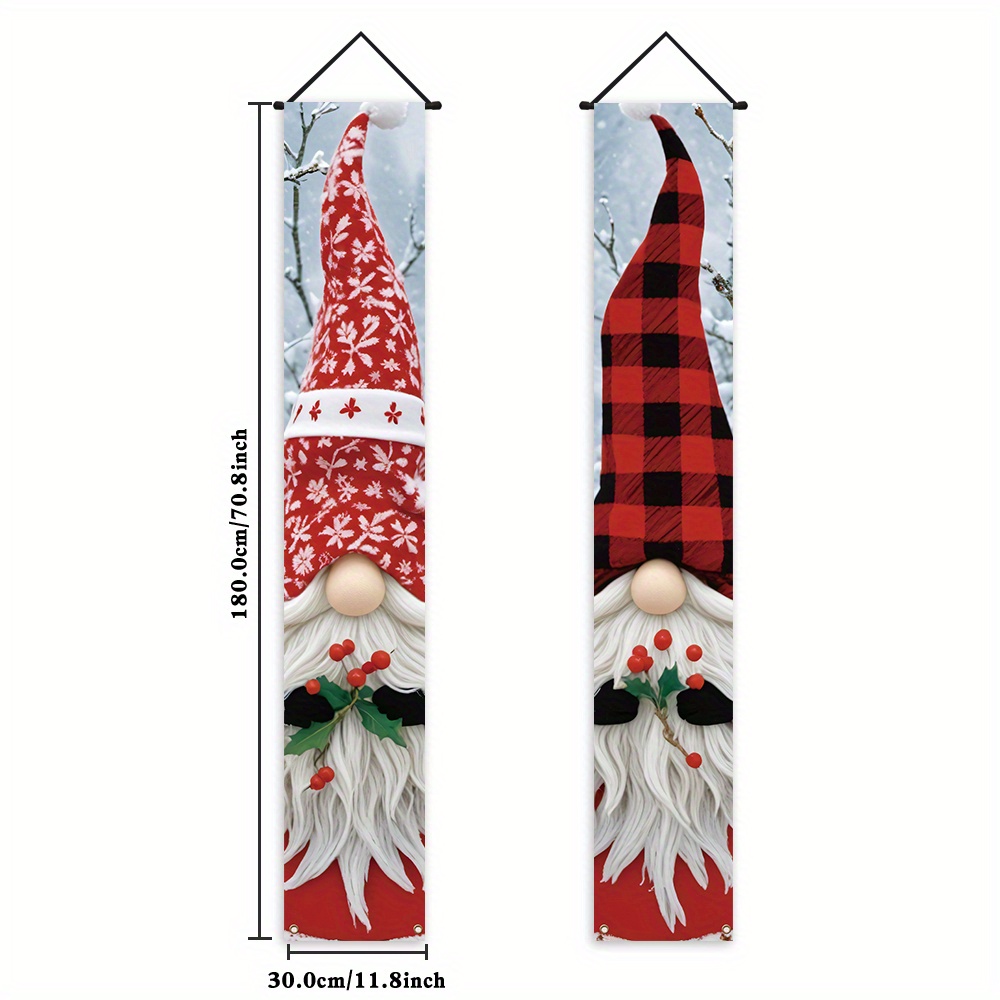 TEMU 1 Paire, Bannière de Décoration de Porche , Polyester, Fête de Carnaval de Noël, Convient pour Décoration d'Intérieur Extérieur de Fête de Noël