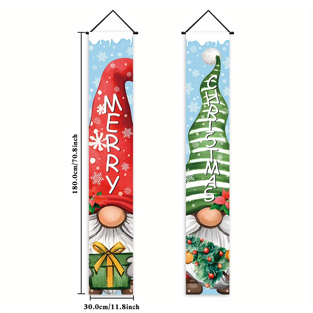 TEMU 1 paire, Bannière de décoration de porche , polyester, fête de carnaval de Noël, adaptée pour la décoration intérieure extérieure de fête de
