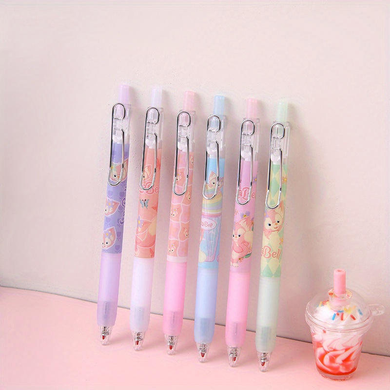 

12pcs Cute Cartoon Fox Gel Pens, Retractable Smooth Writing For Students & Office, Perfect Gift Idea Cute Office Supplies Pens For Writing