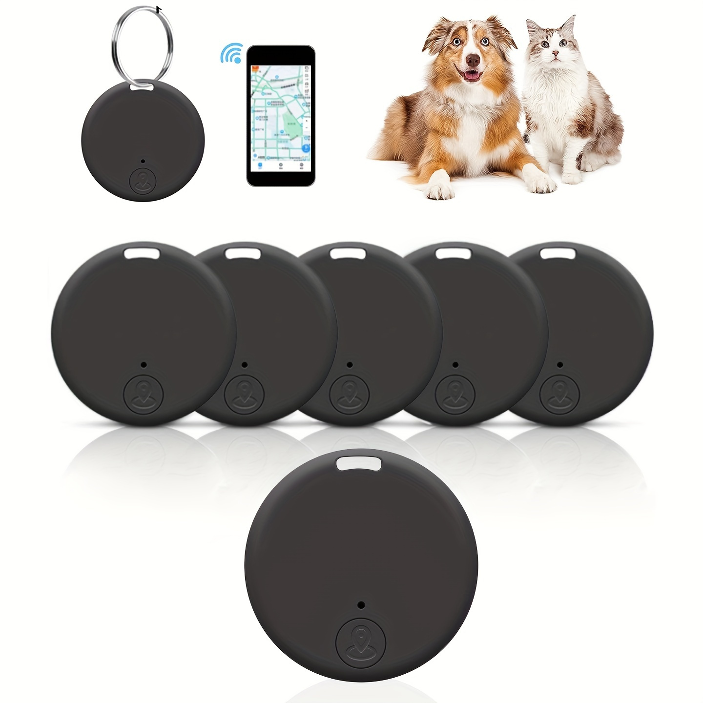 

6packs Key Finders, Portable Tracking Mobile Tracking Anti Loss Smart Device Locator Finders Device For Dog Pet Cat Wallet Keychain Luggage, Alarm Reminder