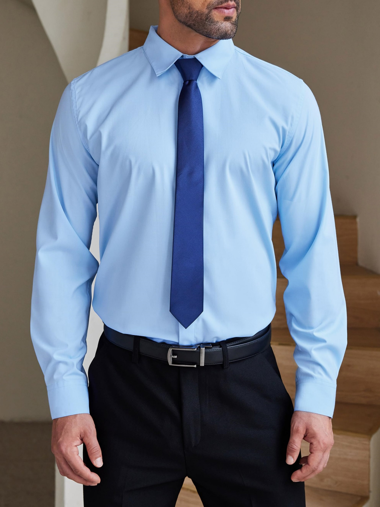mens formal dress shirt hidden button front wrinkle free - Temu
