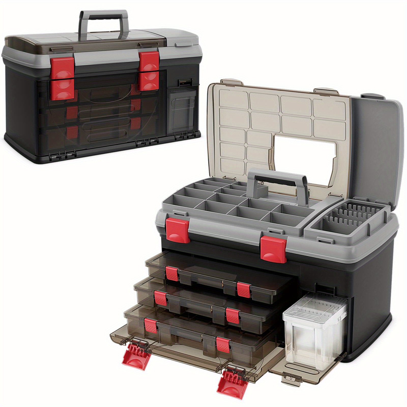 5 layers fishing tackle box w top storage 3 - Temu