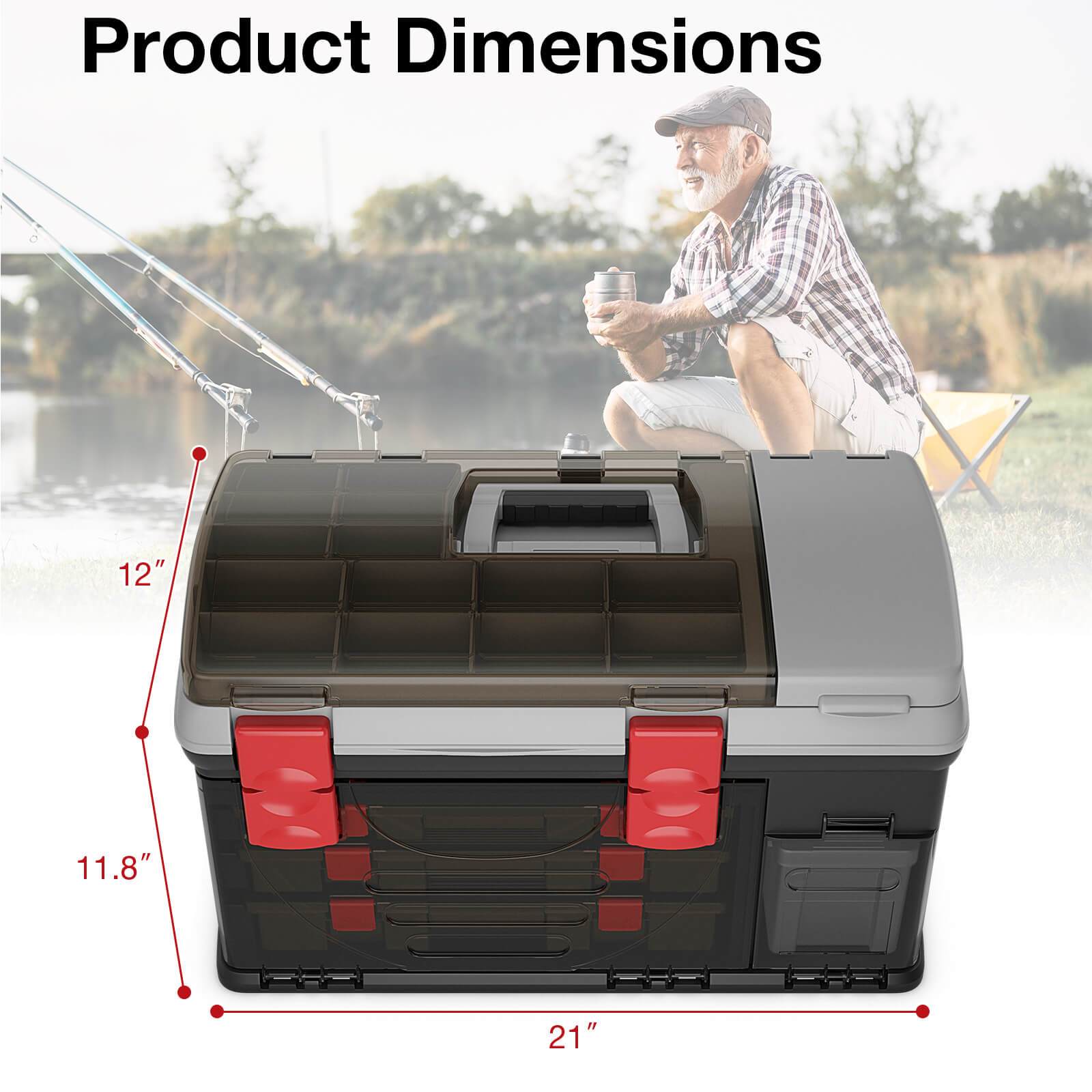 5 layers fishing tackle box w top storage 3 - Temu