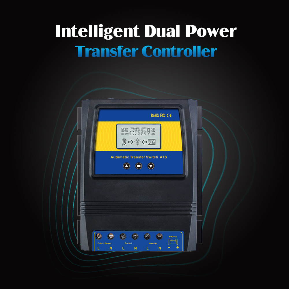 

Moes Dual Power Controller 50a 5500 Watt Automatic Transfer Switch For Off Grid Solar Wind System Ats Dc 12v 24v 48v Ac 110v 220v.