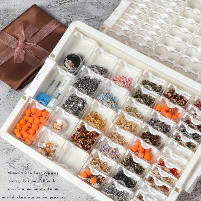 

42-50 Separate Movable Cell Transparent Storage Boxes, With Transparent , Nail Art Jewelry Sorting Box, Diy Beading Box