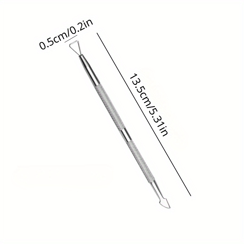 Professional Stainless Steel Dual-ended Nail File And Pusher - Salon-quality Gel Polish Remover, Formaldehyde-free, Precision | Safe Grip Handle | , Essential Nail Art Tool