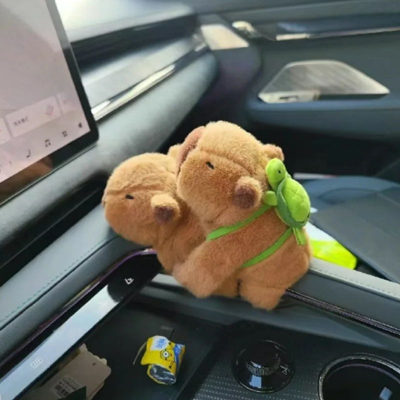 

Cute Capybara Plush Car Dashboard Ornament - Soft Fabric Vehicle Interior Piece For Younger Audiences