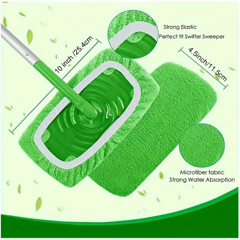 

4/8/12pcs, Washable Microfiber Mop Pads Durable Easy Attach Design Perfect For Wet Or Dry Floor Cleaning Essential Household Cleaning Supplies