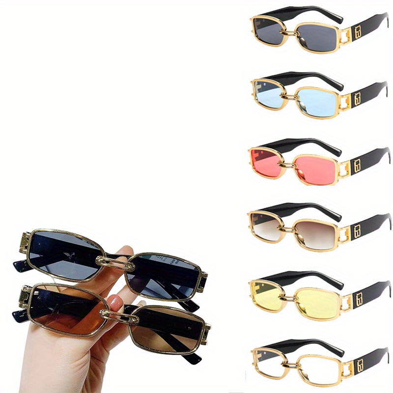 

6pcs/set Fashionable Square Glasses For Women Men, Versatile Eyewear For Hiking, Beach, Travel, And Outdoor Photography