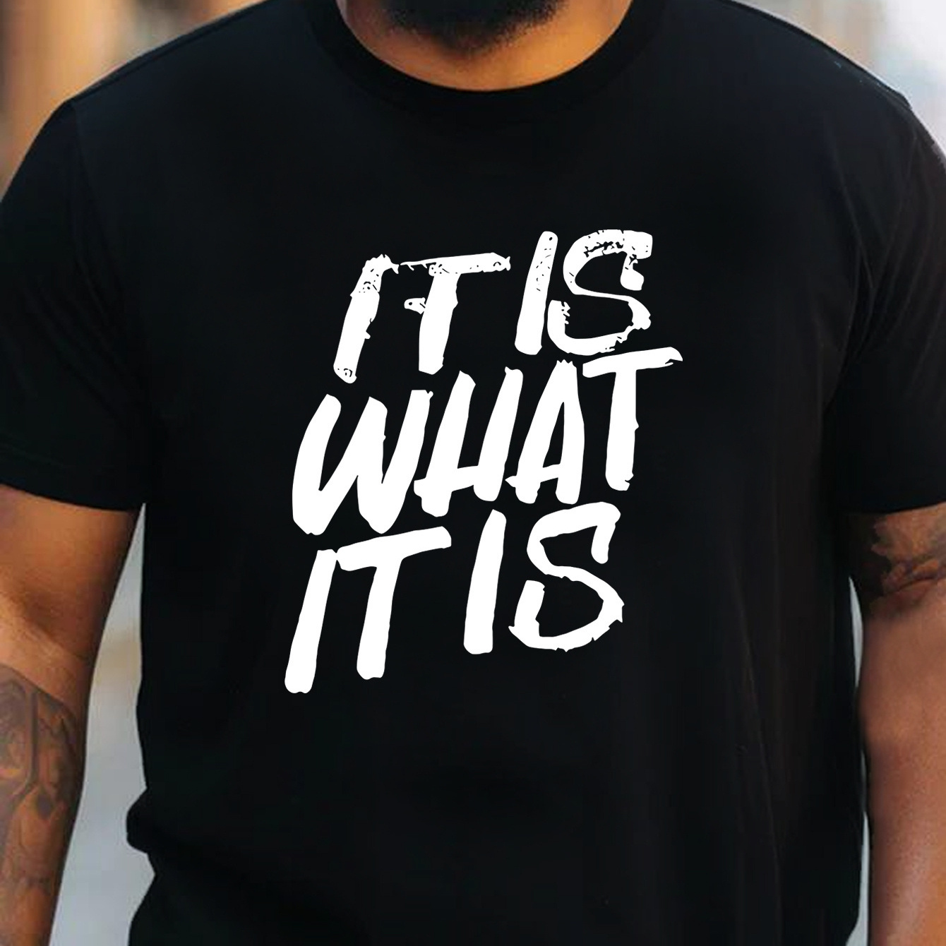 

Plus Size, 'if Is What It Is' Print Casual T-shirt For Men, Breathable Short Sleeve Loose Sports Tee Big & Tall Summer Clothing, 1 Pc, 100% Cotton T-shirt