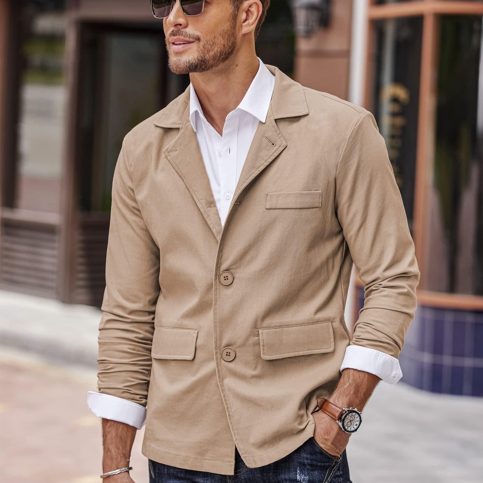 

Men's Fashion Casual Suits, Blazer Jackets Lightweight Business Coat For Daily And Outdoor Activities