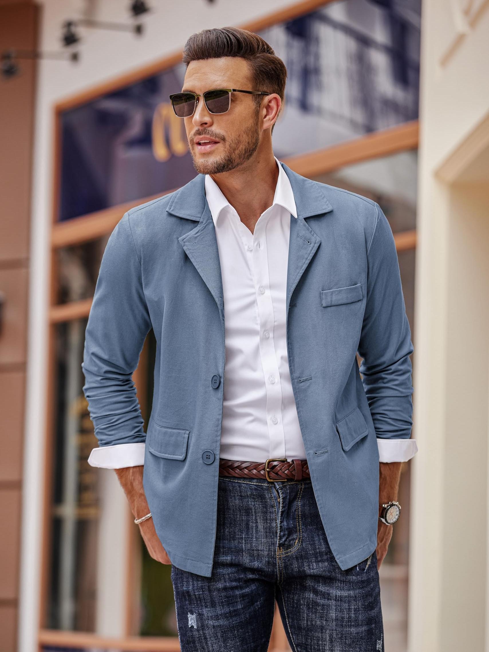 Skinny Jeans Light Blue Blazer Jeans Jeans For Men Casual Suit