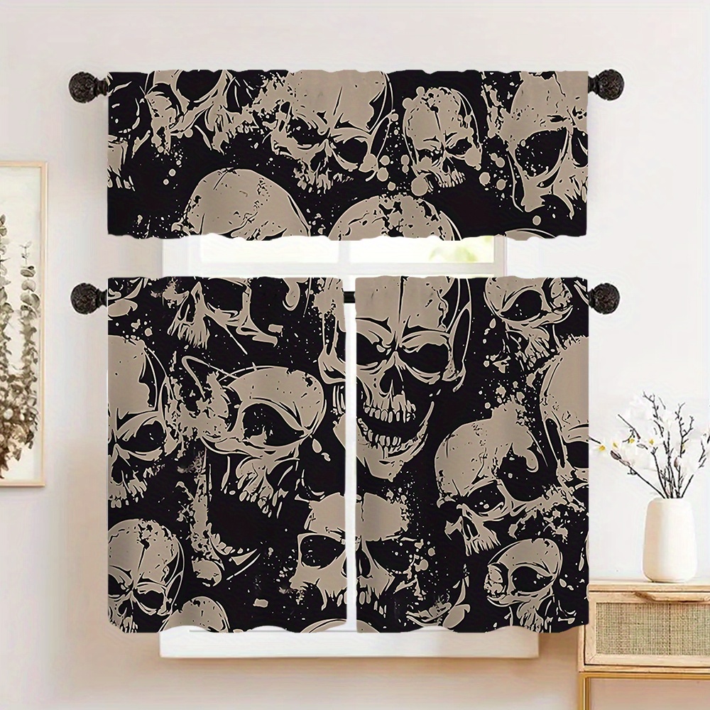 

1pc/2pcs Halloween Curtain, Polyester Printed , - Decor Curtain, Suitable For , , , Bathroom, , , Etc., Decoration,