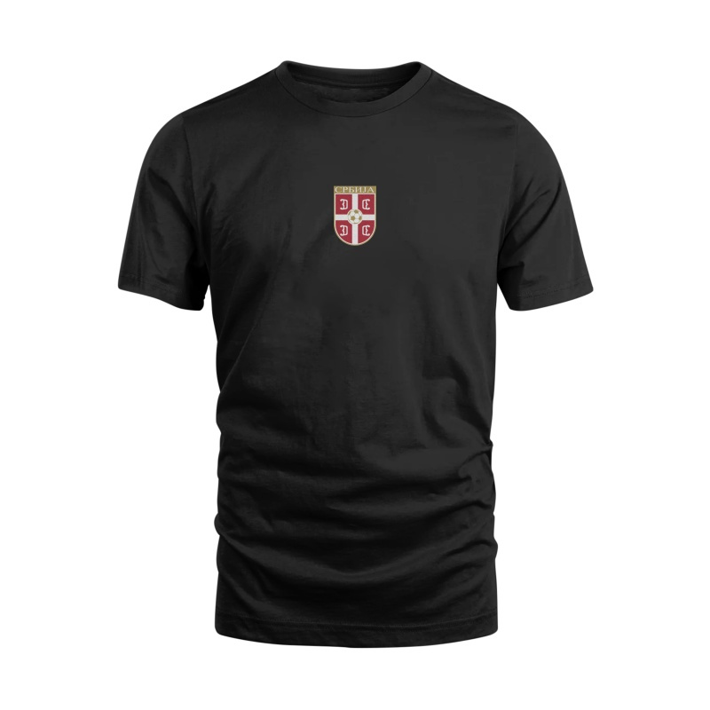 

Serbia Coat Of Arms Men's Short-sleeve T-shirt, Summer Casual Knitted Polyester Tee With Print Design