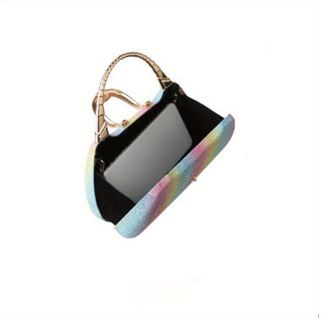 the new colored stone pattern small square bag popular fine flash hand dinner bag ladies hand bag dress banquet match beautiful gift details 4