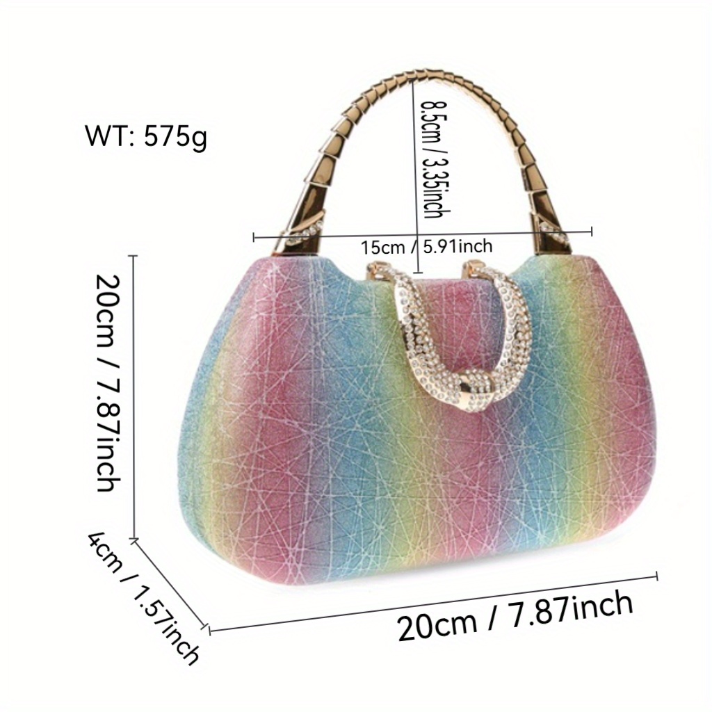 the new colored stone pattern small square bag popular fine flash hand dinner bag ladies hand bag dress banquet match beautiful gift details 1