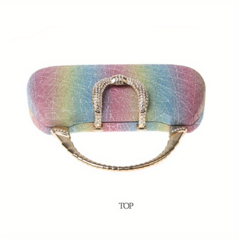 the new colored stone pattern small square bag popular fine flash hand dinner bag ladies hand bag dress banquet match beautiful gift details 5
