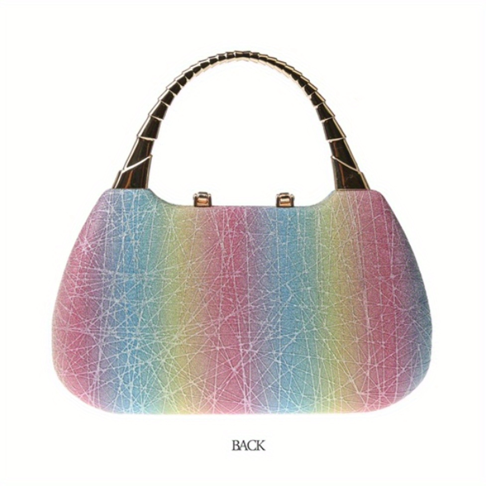 the new colored stone pattern small square bag popular fine flash hand dinner bag ladies hand bag dress banquet match beautiful gift details 2