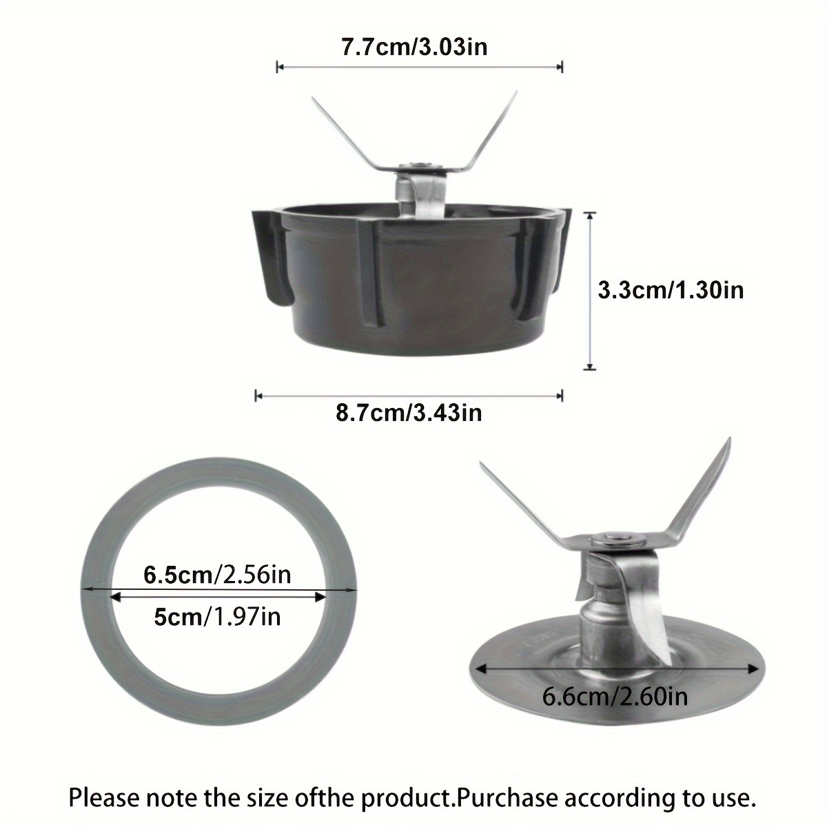 4 pack replacement blade and base set for   electric juicers and blenders compatible   for smoothie makers details 2