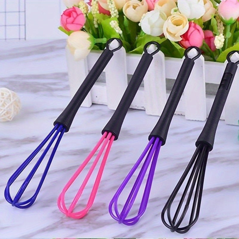 

5pcs Whisks Mini Egg Rotary Egg Mixer Beaters Balloon Flat Steel Wire Bowl Scraper Kitchen Accessories (color Random)