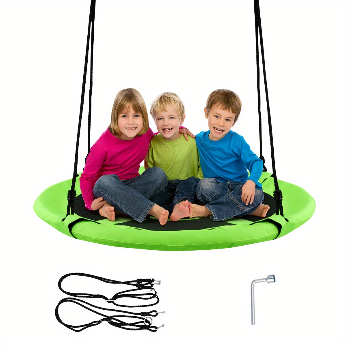 

Multigot 40" Flying Saucer Tree Swing Indoor Outdoor Play Set Kids Christmas Gift Green