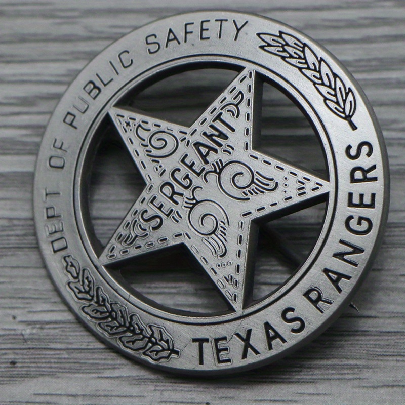 

Texas Sergeant Badge Pin - Official Replica - 4.5cm/1.77in - Metallic Finish - Great For Fans And Collectors