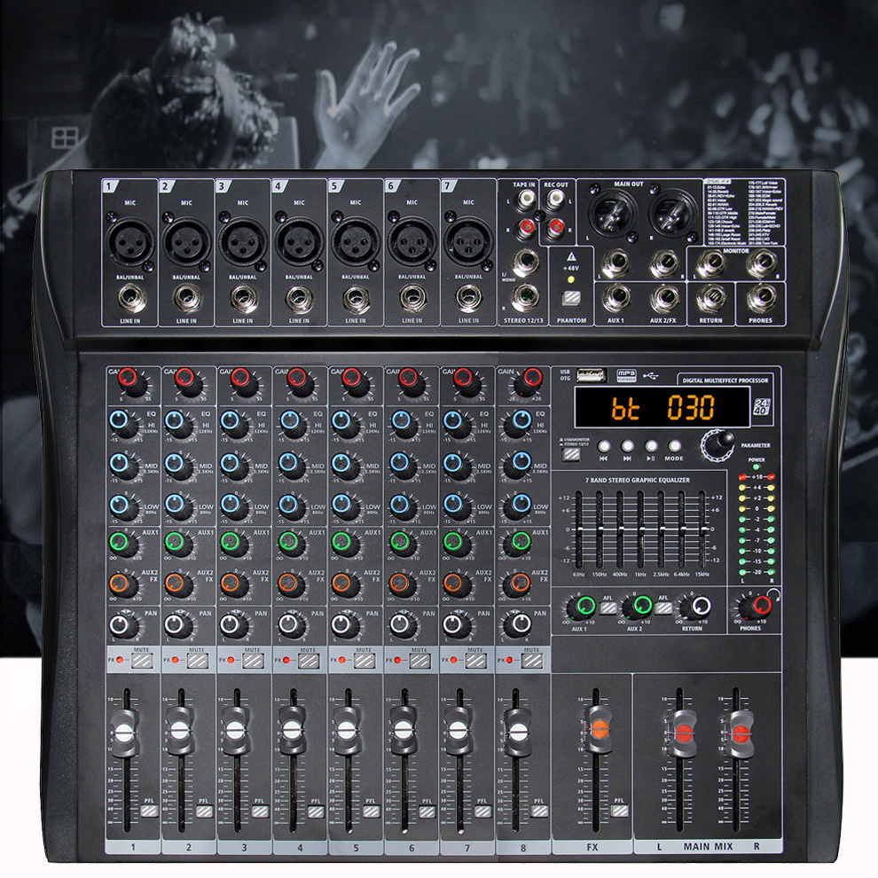 professional 8 12 channel usb mixer with 256 effects dream power supply enhance your music experience