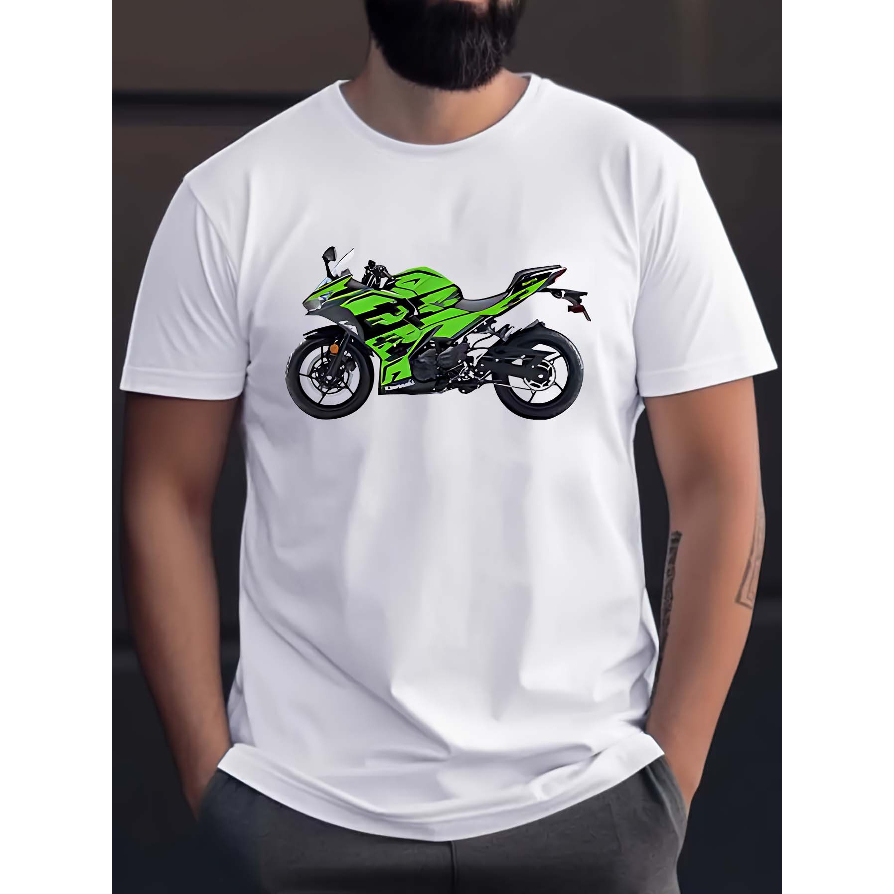 

Men's Casual Athletic T-shirt - Breathable Polyester, Crew Neck, Letter , Machine Washable - Summer Outdoor Activities