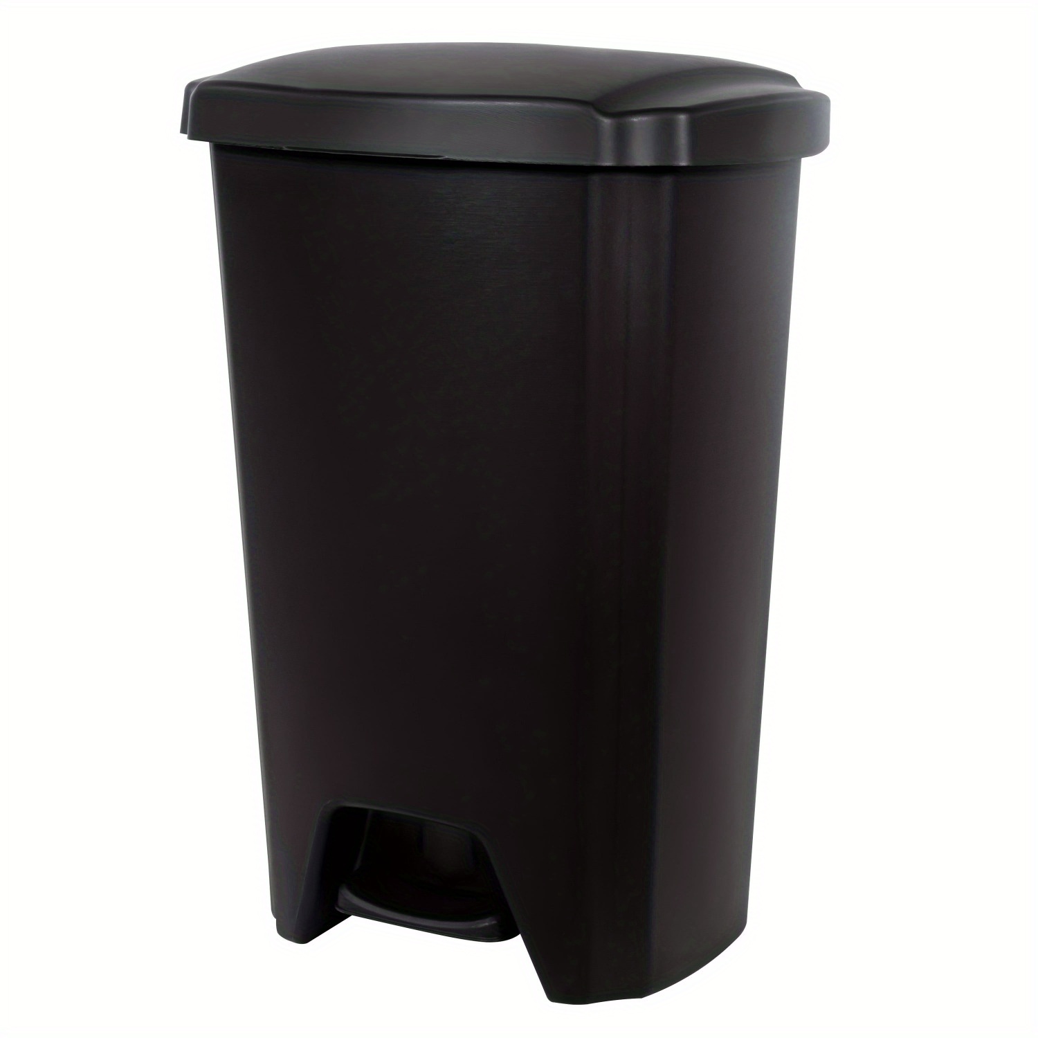 

12.1 Gallon Trash Can, Plastic Step On Kitchen Trash Can, Black