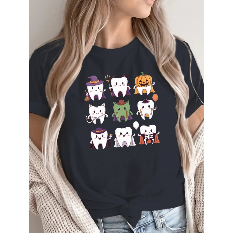

Halloween Themed Tooth Characters Women's T-shirt