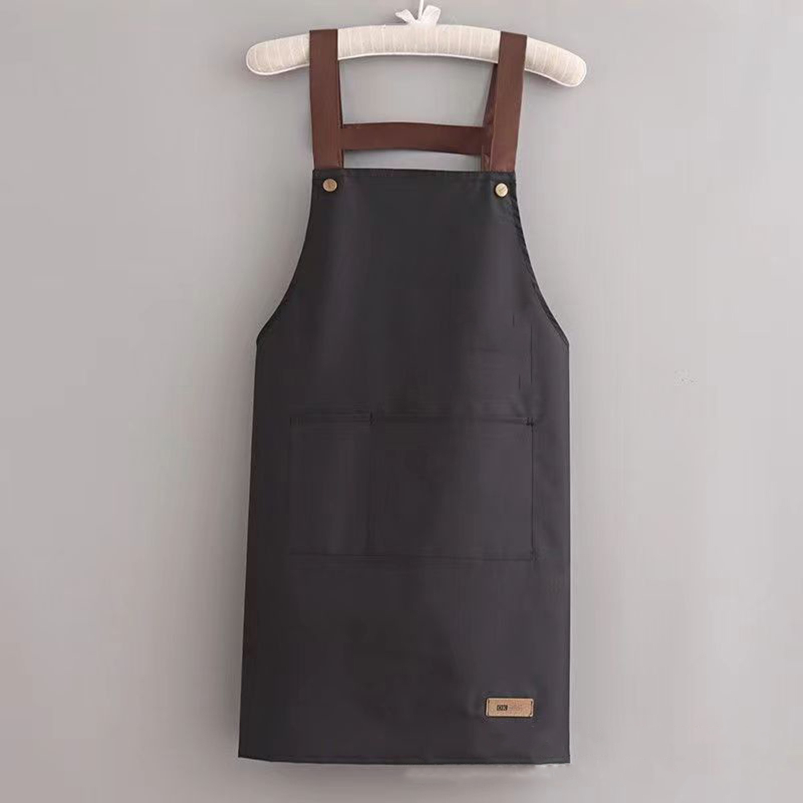 

1pc Apron Work Apron Waterproof Oil-proof Kitchen Apron With Large Pockets Workwear For Restaurant Cafes Beauty Nails Studios Uniform Work Clothes For Home Garden 33.86