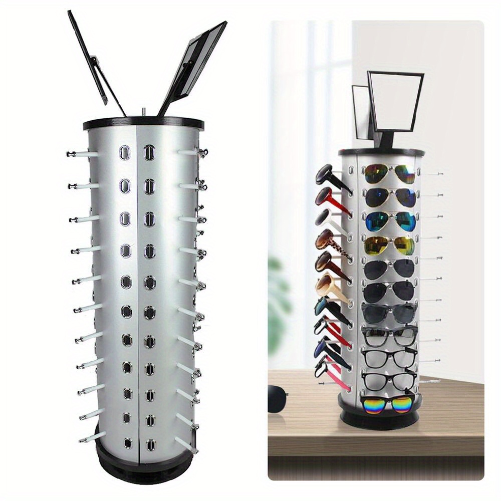 

44 Pair Round Sunglasses Display Rack 360° Rotating Sunglass Glass Holder Stand