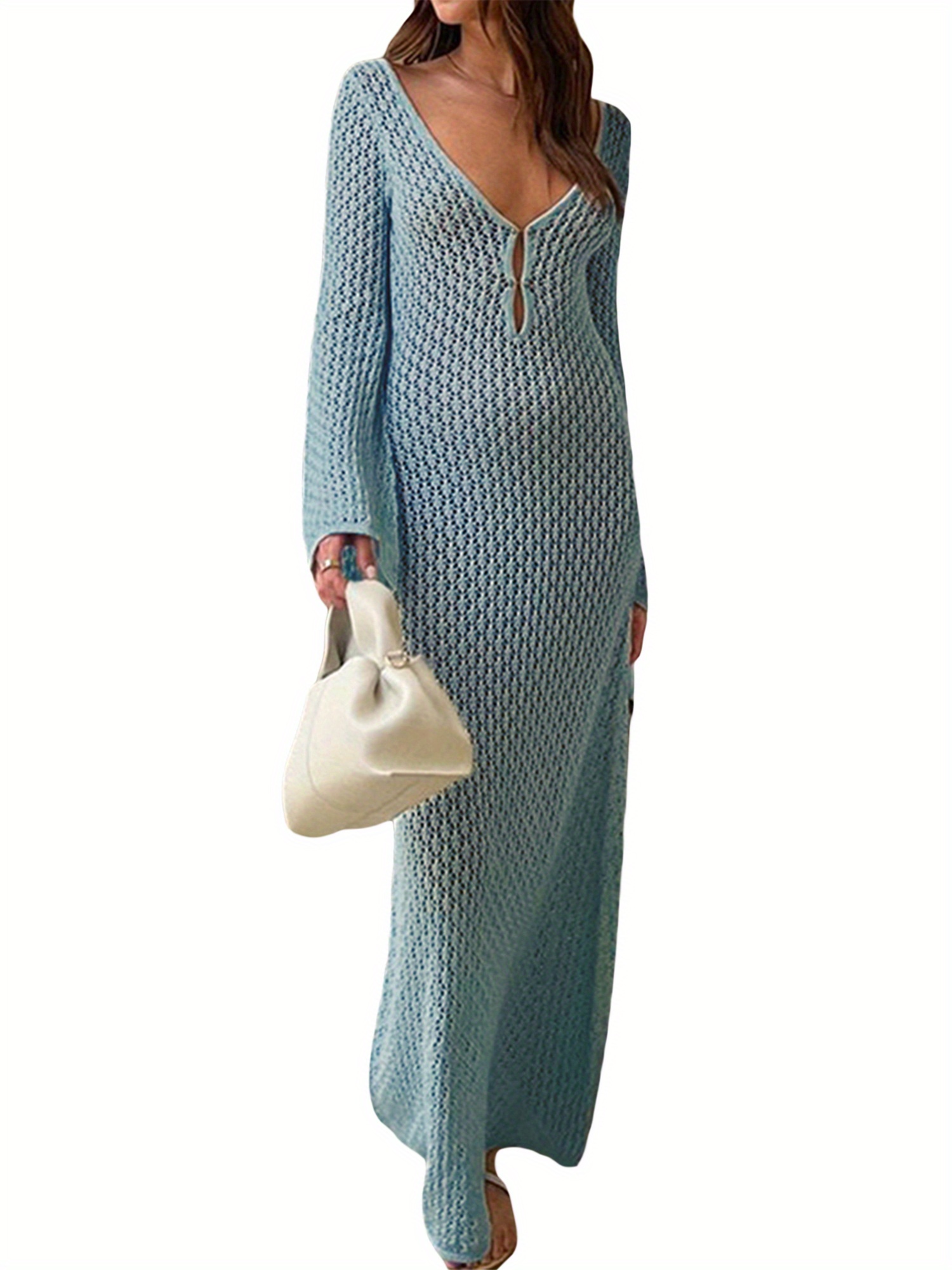 sachin and babi light blue dress GREEN MOCK NECK SNOW FLAKE PRINT HACCI KNIT Holiday DRESS main image 1