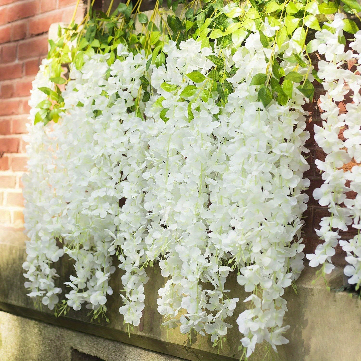 

24 Pack Artificial Wisteria Hanging Flowers Fake Wisteria Flower Garland Silk Vines Rattan Decor For Home Wedding Arch Wall Garden Greenery Bedroom Outdoor Office Party Decoration