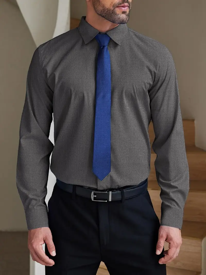 mens wrinkle free shirt formal dress shirt hidden button - Temu mens wrinkle free shirt formal dress shirt hidden button - Temu