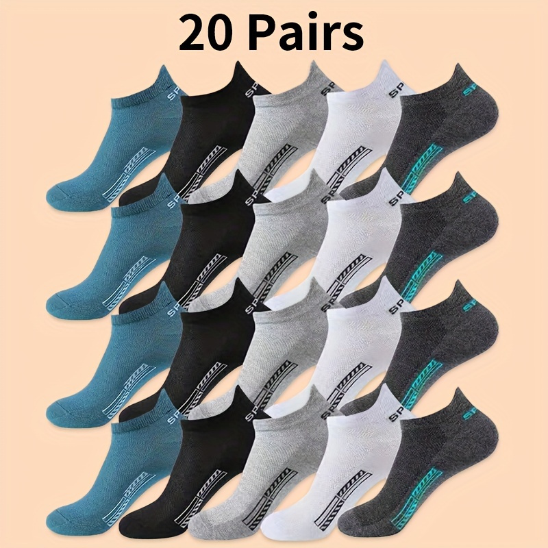 TEMU 10/20/30pairs Unisex Ultra- Ankle Socks - Moisture-wicking, Lightweight & Comfortable - Assorted Colors, Fits Most
