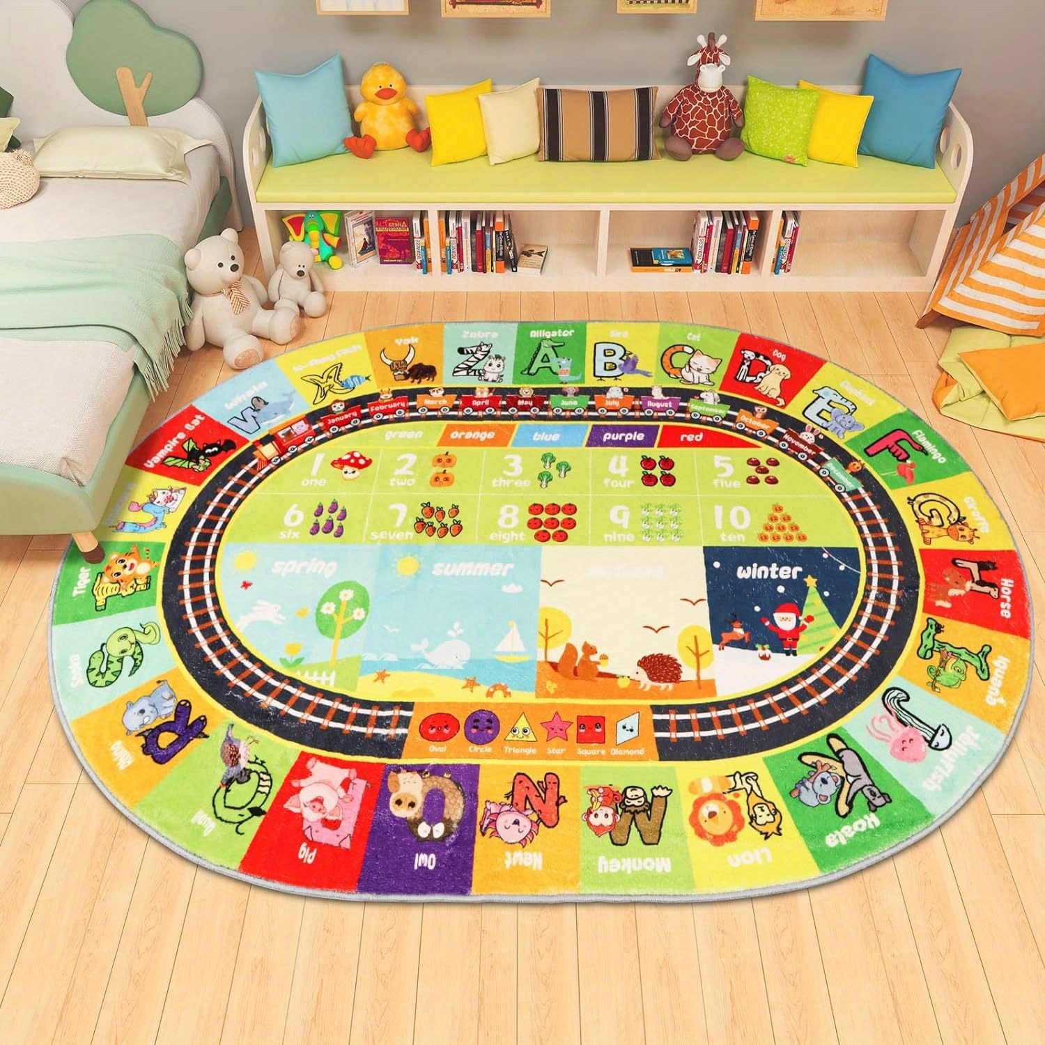 Kids Area Rug AKASISRUG Baby Play Mat Kids Rug For Playroom, Floor