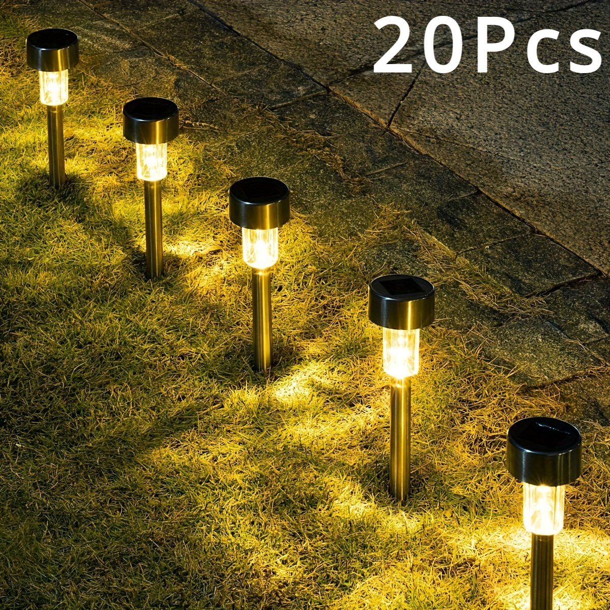 

10 Pack Solar Path Lights Outdoor - Waterproof Stainless Steel Led Landscape Lighting With Remote Control - Perfect For Driveway, Pathway, Patio, Yard & Garden Decoration!