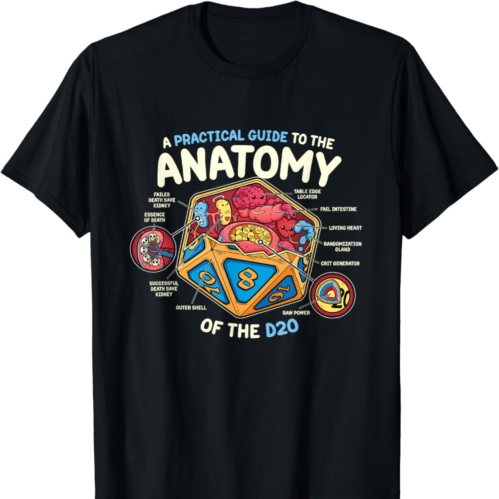 

Anatomy Of The D20 Polyhedral 20 Sided Dice Funny Rpg T-shirt