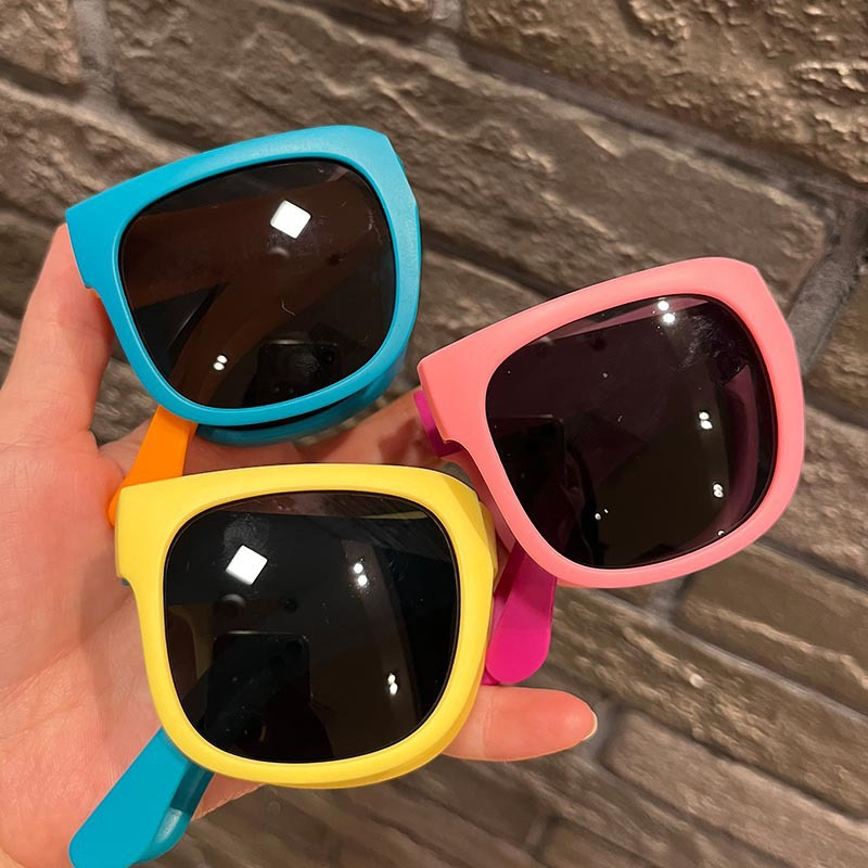 

3pcs Trendy Color Block Folding Square Fashion Glasses For Teens - Cool, Portable & Stylish Shades For Boys & Girls - Ideal For Sports, Parties, Travel & Fun Photo Props