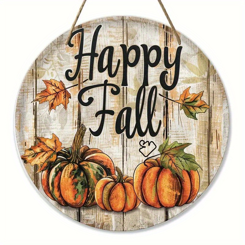 TEMU Panneau décoratif plat 2D en bois pour Thanksgiving, avec motif de citrouille et de feuille d'érable, mesurant 7,9 pouces (20 cm). Parfait pour
