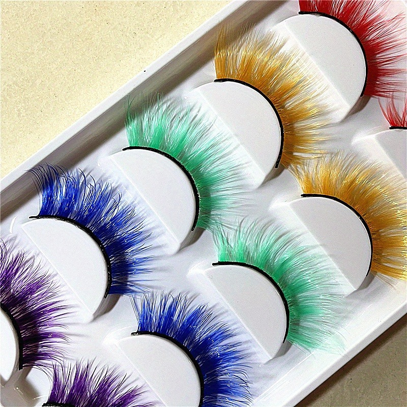 

5 Pairs 3d False Eyelashes Set - Cosplay & Mixed Styles, Bold Exaggerated Fluffy D Synthetic Lashes, Pack For Stage Makeup & Performances